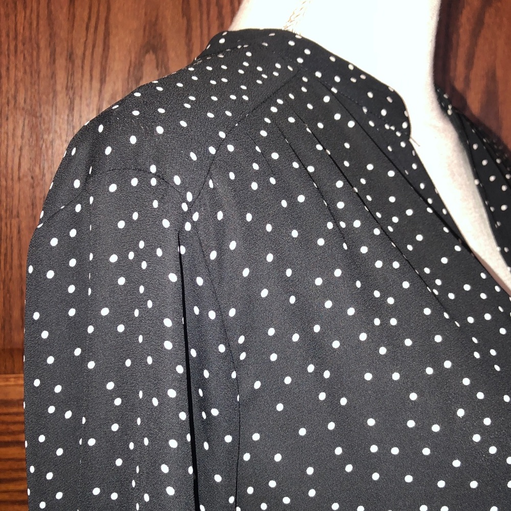 Lush Black and White Dotted Blouse - Picture 10 of 11